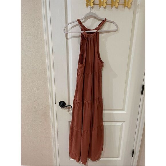 Anthropologie Cloth & Stone Tiered Halter Midi Dress Size XS - Picture 5 of 9